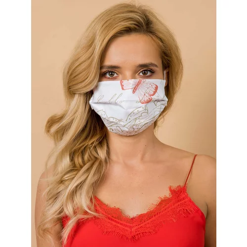 Fashion Hunters White and beige reusable protective mask