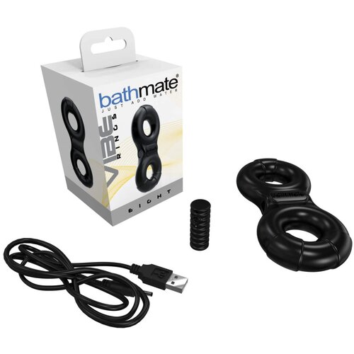 Bathmate Vibe Ring Eight - punjivi, vibrirajući prsten za penis (crni) Cijene