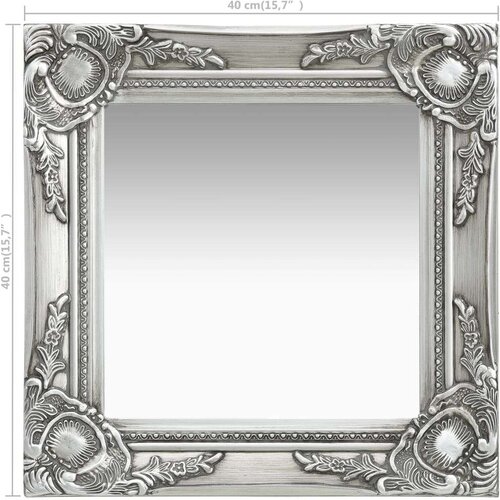 VidaXL Zidno ogledalo u baroknom stilu 40 x 40 cm srebrno Slike