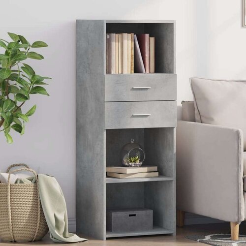  Visoka komoda boja betona 45 x 42 5 x 124 cm konstruirano drvo Slike