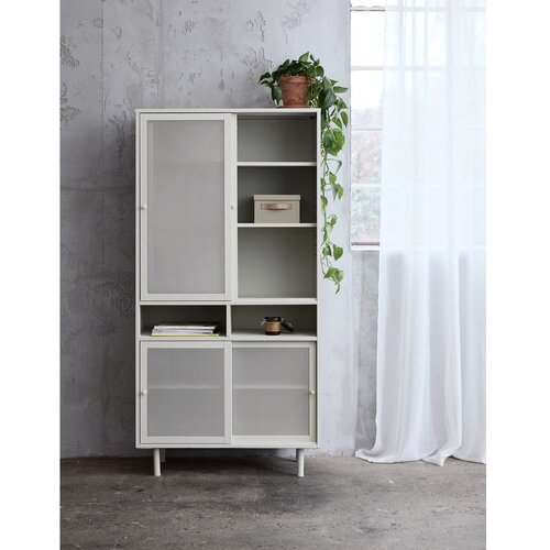 Unique Furniture bela kovinska garderobna omara z drsnimi vrati 90x180 cm veep &amp;ndash; Slike