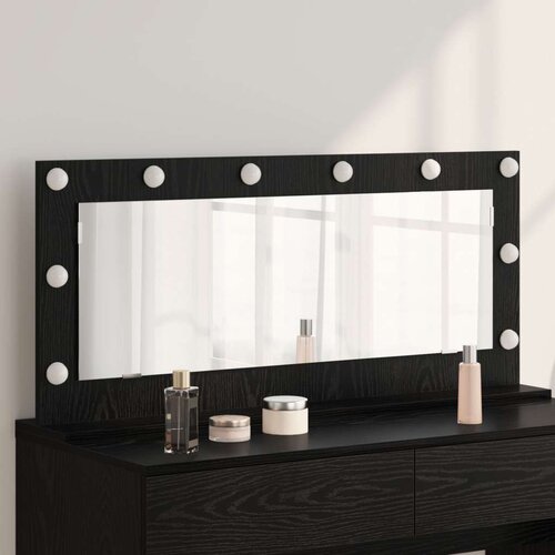  Ogledalo za toalet s LED svjetlima Crni hrast 100x45x18 cm Cijene