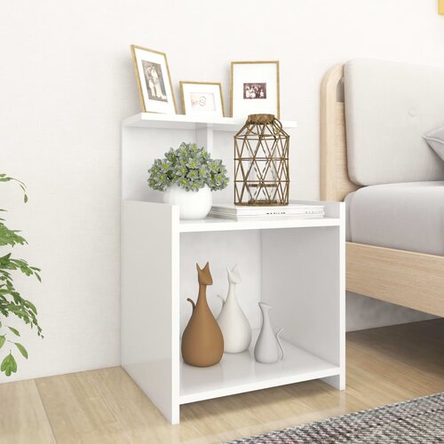 Furnova Nočna omarica bela 40x35x60 cm iverna plo&amp;scaron;ča, (21927046) Slike