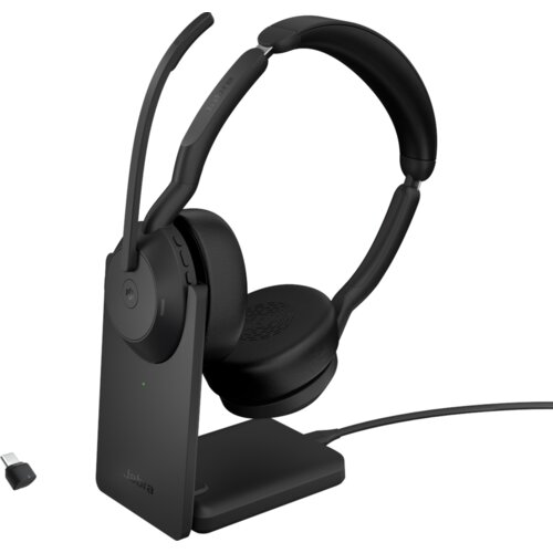 Jabra Bežične slu&amp;scaron;alice sa USB-C stalkom Evolve2 55 MS Stereo Slike