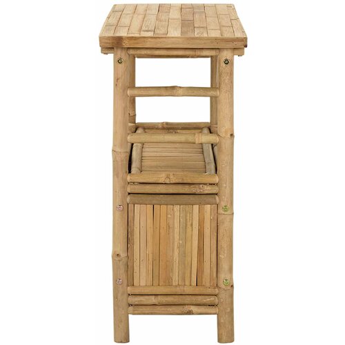  Konzolna stolica s policom Prirodna 80 x 35 x 75 cm Bambus Slike