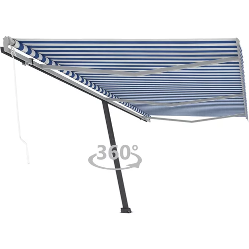 vidaXL Prostostoječa avtomatska tenda 600x350 cm modra/bela