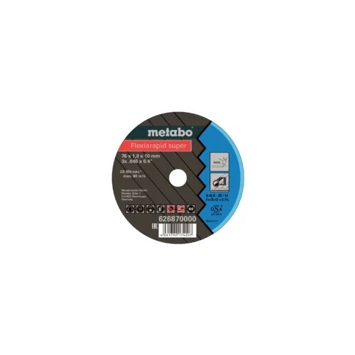 Metabo rezna ploča za Inox 76 x 1 x 10 mm Flexiarapid Super 626870000 Slike