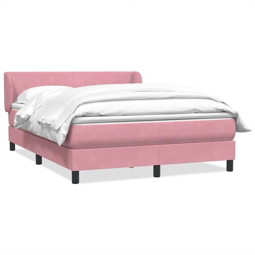  Box spring postelja z vzmetnico roza 140x210 cm žamet, (21791431) Cene