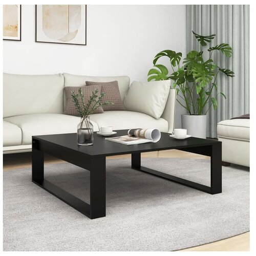 Klubska mizica črna 100x100x35 cm iverna plošča Cene