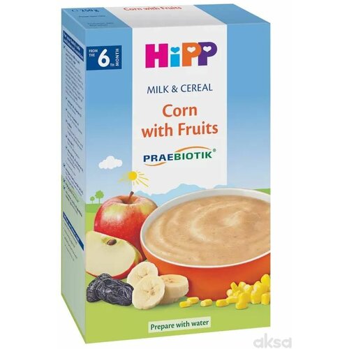 Hipp mlečna instant kaša kukuruz i voćem 250 gr 6M+ Cene