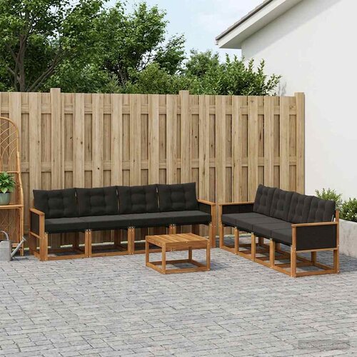  Set vanjskih sofa 9 kom. Prirodna i crna Cijene