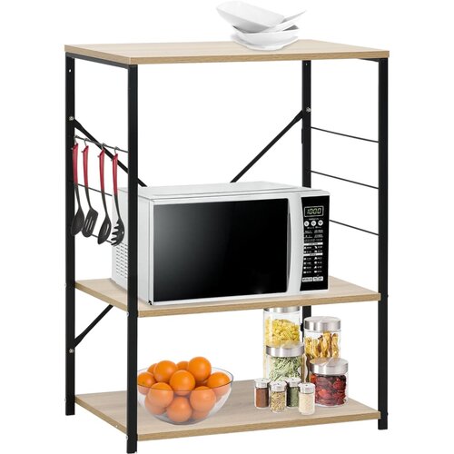 vidaXL Ormarić za mikrovalnu pećnicu crni/hrast 60x39,6x79,5 cm iverica Cijene