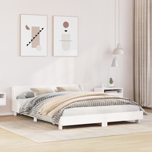 Furnova Posteljni okvir brez vzmetnice bel 160x200 cm trdna borovina, (21936918) Slike