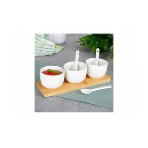 Vilde 139687 -Set od tri cinije sa kasikama - Beli Cene