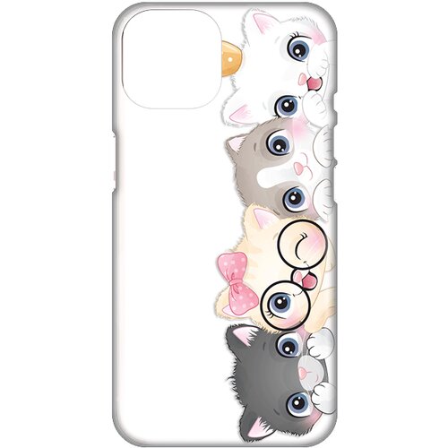 Silikonska maska za iPhone 14 6.1 Cats Print Skin bela Slike