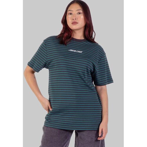 Santa Cruz Strip Emb T-shirt deep sea / blk wsh str Slike