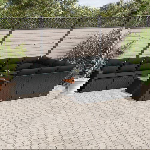 vidaXL 11-dijelni set vrtnih sofa od poliratana s jastucima crni Cijene