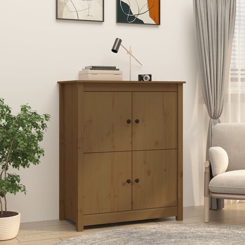 The Living Store Komoda medeno rjava 83x41,5x100 cm trdna borovina - Komoda, (21837475) Cene