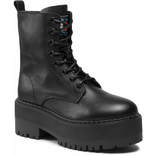 Tommy Jeans Škornji Tjw Boot Zip Up EN0EN02305 Black BDS