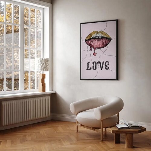  Slika - Liquid Lips (1 Part) Vertical 80x120 U crnom drvenom okviru Cene