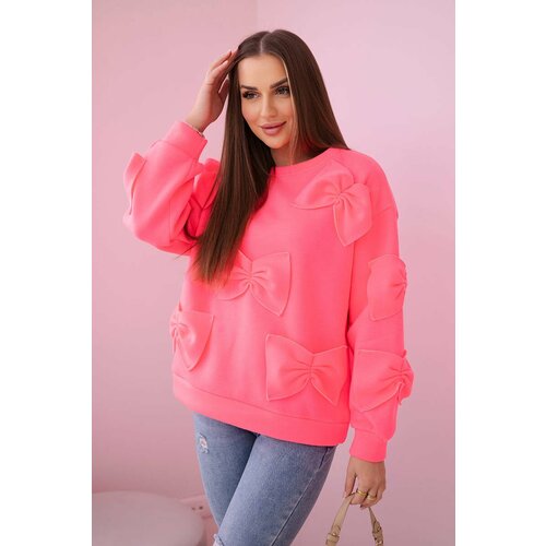 Kesi Insulated sweatshirt with pink neon decorative bows Cene