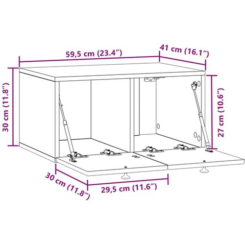  ormar za zid Zidne Betonska siva 59 5 x 41 x 30 cm Slike