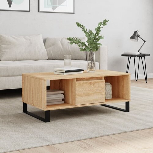 vidaXL Klubska mizica sonoma hrast 90x50x36,5 cm inženirski les Cene
