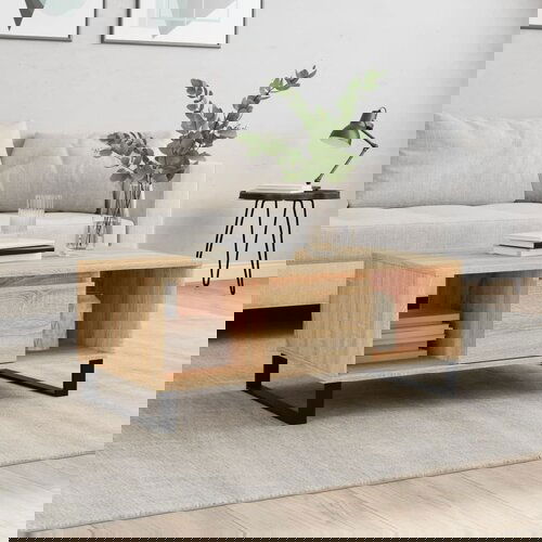 VidaXL Stolić za kavu boja hrasta 90x50x36 5 cm konstruirano drvo Slike