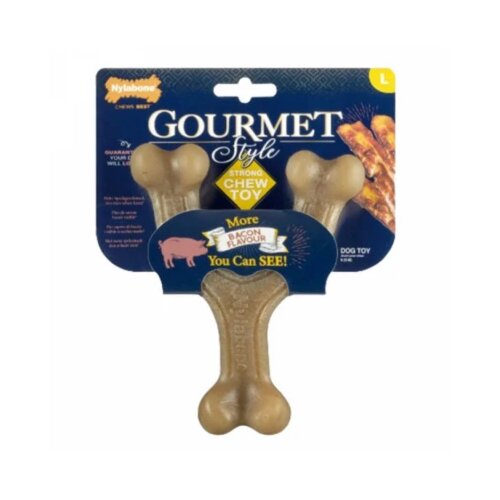 Nylabone NY Gourmet igracka za zvakanje jadac - ukus slanine L Slike