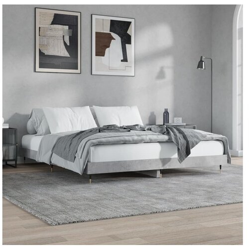 VidaXL Okvir kreveta siva boja betona 120x200 cm od konstruiranog drva Slike