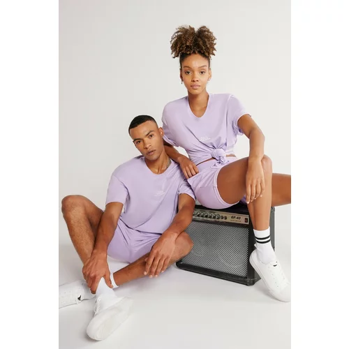 AC&Co / Altınyıldız Classics Unisex Lilac Standard Fit Regular Fit Cotton Flexible Knitted Shorts with Pocket