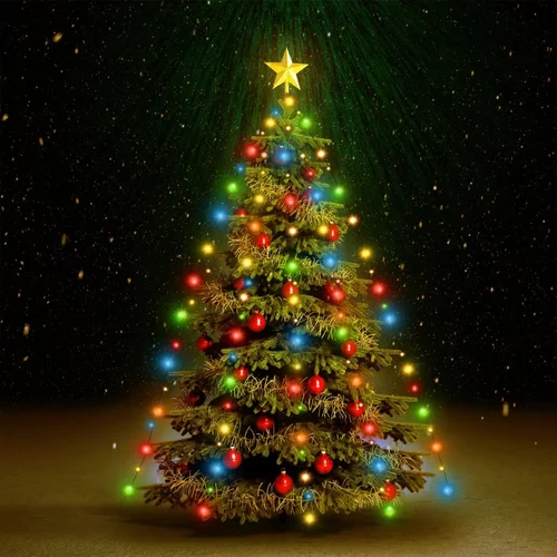  Mrežasta svjetla za božićno drvce 210 LED žarulja šarena 210 cm