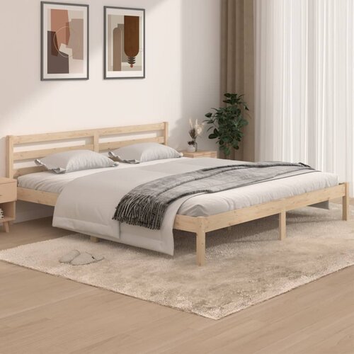 The Living Store Posteljni okvir iz trdne borovine 180x200 cm - Posteljni Okvir, (21523452) Slike