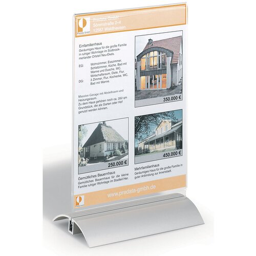 Durable Namizno stojalo, akril z aluminijastim podstavkom, DIN A5, VxŠxG 237 x 150 x 85 mm, DE 6 kosov Cene