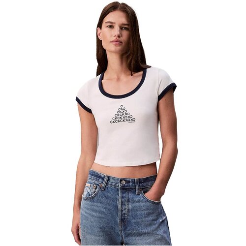 Calvin Klein Jeans Majice s kratkimi rokavi LV047C258G Bela Slike