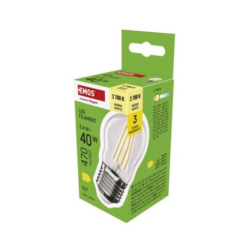  LED žarnica Filament Mini Globe / E27 / 3,4 W (40 W) / 470 lm / Toplo bel Cene