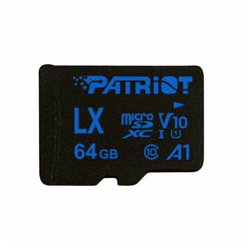 Patriot Micro SDXC 64GB LX Series Class V10 A1 PSF64GLX11MCX 90MB/s video speed class V10/A1 App memorijska kartica Slike