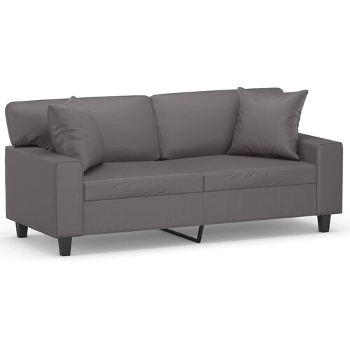 Maison Chic kavč - Sofa - Kanape dvosed z okrasnimi blazinami siv 140 cm umetno usnje, (21727739) Slike