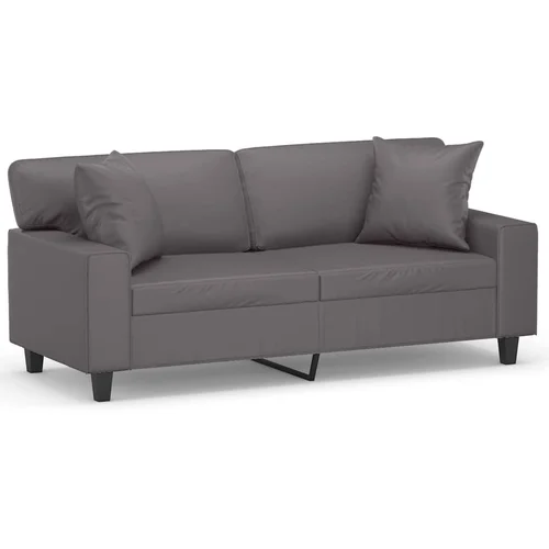 Maison Chic kavč - Sofa - Kanape dvosed z okrasnimi blazinami siv 140 cm umetno usnje, (21727739) Maison Chic kavč - Sofa - Kanape dvosed z okrasnimi blazinami siv 140 cm umetno usnje, (21727739)