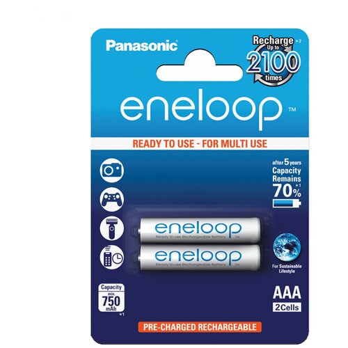 Panasonic Eneloop Akku Micro, 2 kom Blister (AAA/HR03), 750mAh Slike