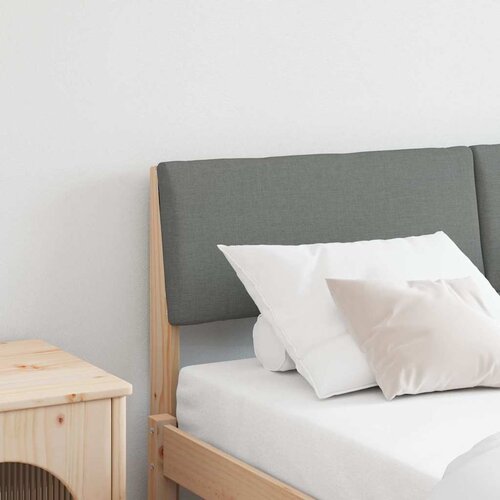 vidaXL Tapecirano vzglavje Temno siva 135 cm Masivno borovo les Cene