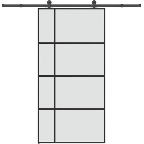 vidaXL Drsna vrata z opremo 102,5x205 cm ESG steklo in aluminij Cene