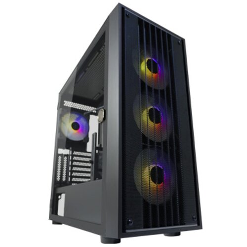 LC-Power kući&amp;scaron;te za geјmerski računar 810BE-ATX, atx, micro atx, miniitx, 4x120mm argb ventilatora, kaljeno staklo, crno Slike