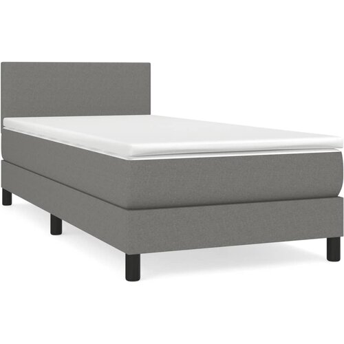 Maison Chic Box spring postelja - Vzmetna postelja z vzmetnico temno siva 90x200 cm blago SL13007, (21901641) Slike
