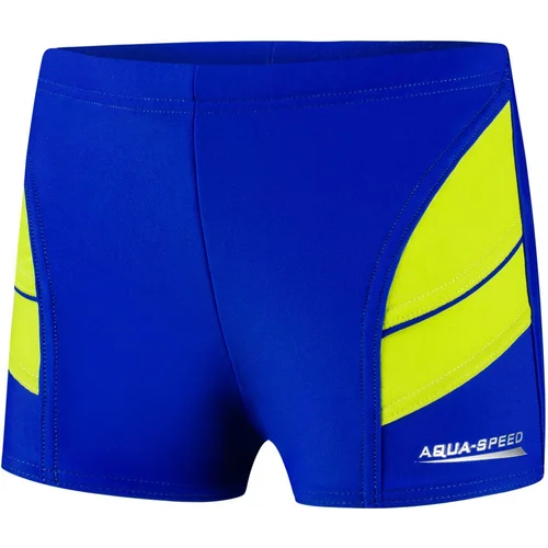 AQUA SPEED Kids's Swimming Shorts Andy Navy Blue/Green Pattern 28