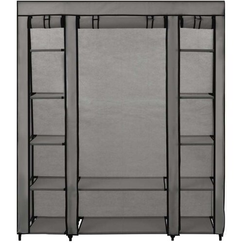VidaXL Ormar od tkanine s odjeljcima i &amp;scaron;ipkama sivi 150 x 45 x 176 cm Slike
