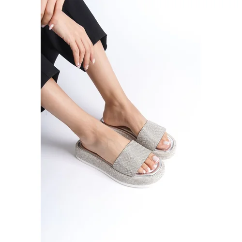 Capone Outfitters Women's Slippers with Wedge Heels and Stones