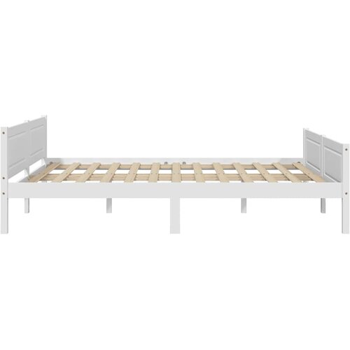  Okvir za krevet od masivne borovine bijeli 160 x 200 cm Slike