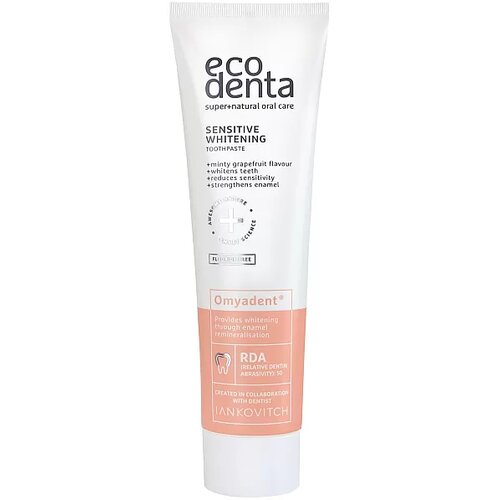 Ecodenta Pasta za izbeljivanje osetljivih zuba sa eteričnim uljima nane i grejpfruta Omiadent 100 ml Slike