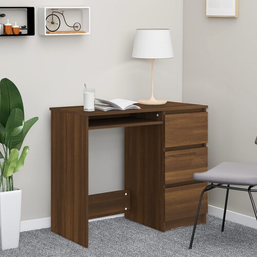 vidaXL Pisalna miza rjavi hrast 90x45x76 cm konstruiran les Cene